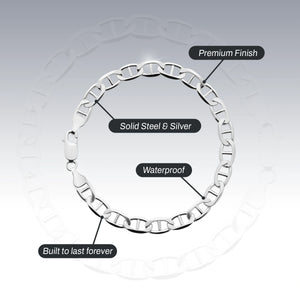 SILVER 6.3MM MARINER BRACELET