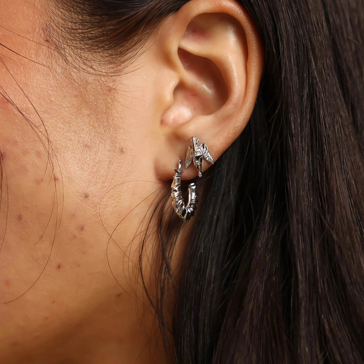 ARMORED OPEN HOOP EARRING - Hard Jewelry™