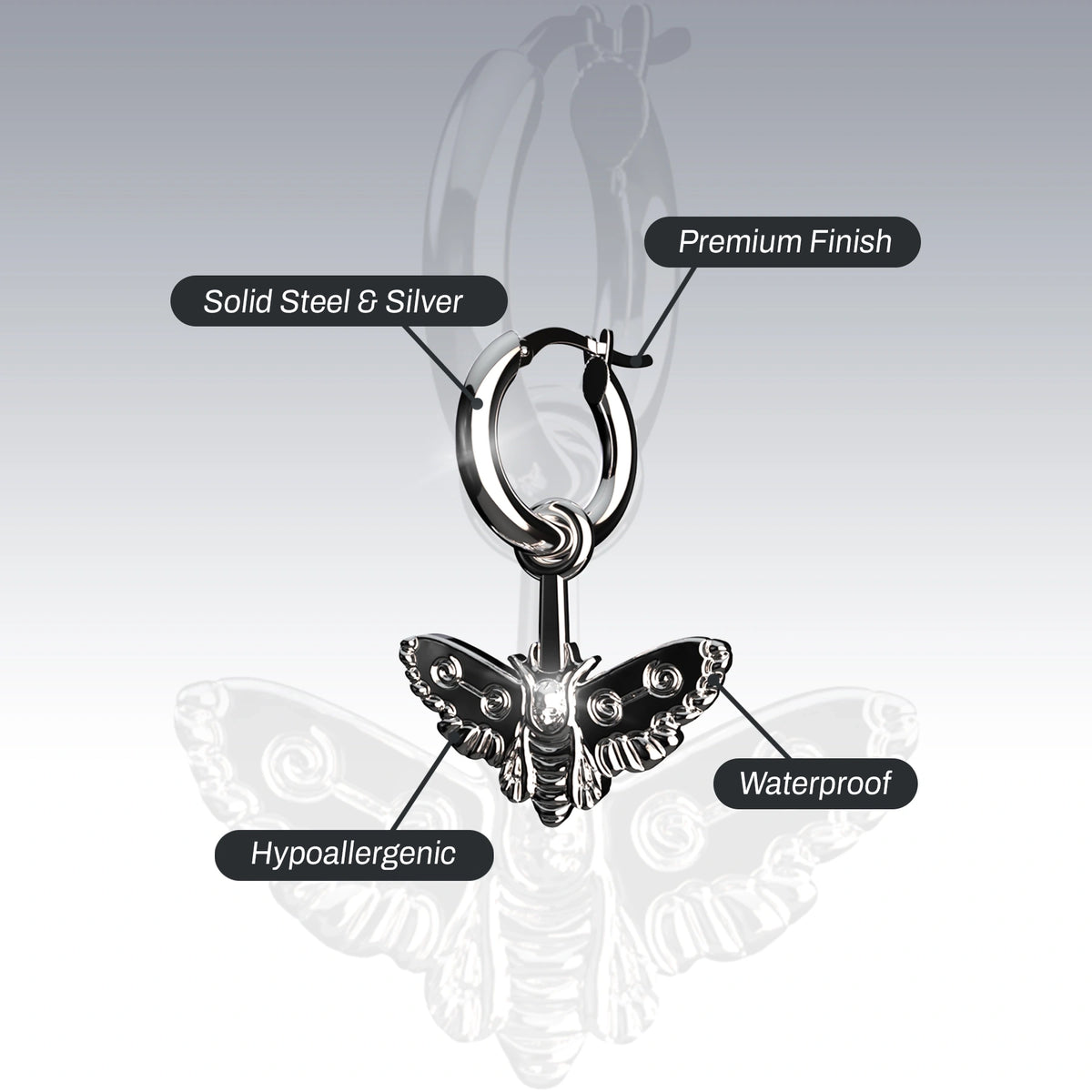 MOTH DANGLE EARRING