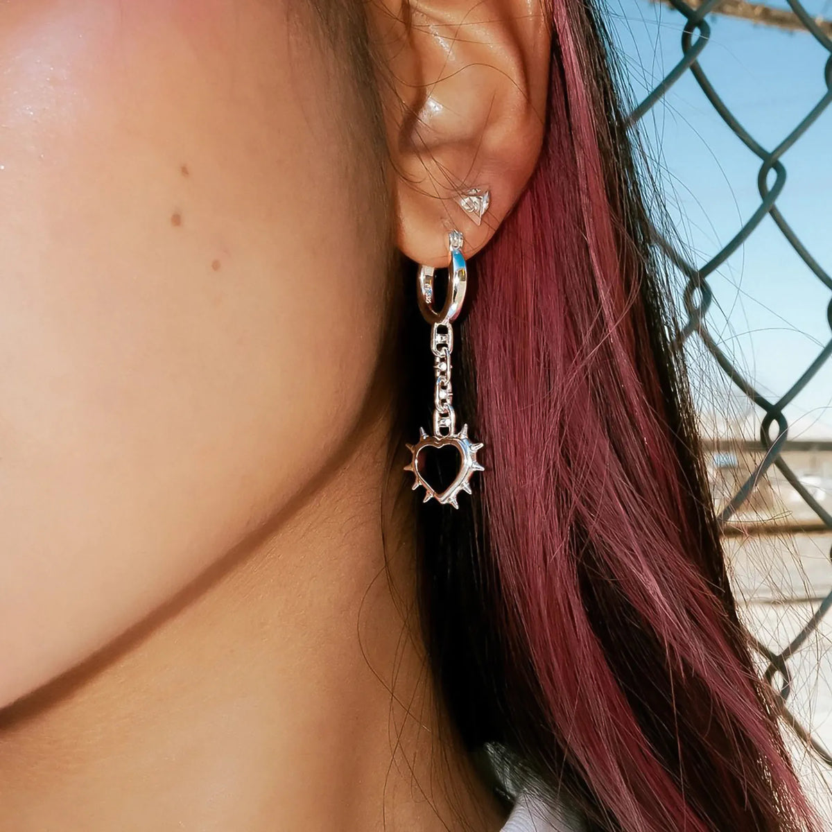 SPIKE HEART EARRING - Hard Jewelry™